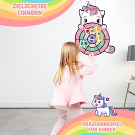 Original Cup Dart Uni® Unicorn Dart Game for Children | Target with Velcro Balls | Fun Coordination Toy | Easy to Hang Indoor or Outdoor | for Boys and Girls | OriginalCup