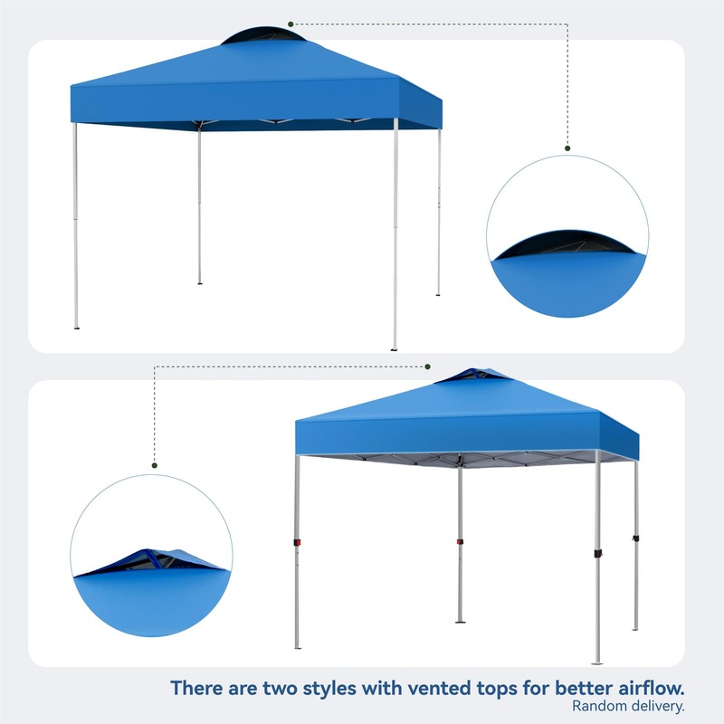 PHI VILLA Pop-up Canopy 10x10 Patio Tent Instant Gazebo Canopy