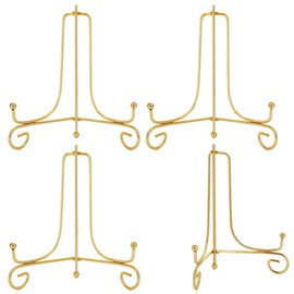 LIONWEI LIONWELI 6 Inch Gold Iron Plate Stand Holder Easel Display Stand for Plate?Picture?Photo and More,4 pcs.