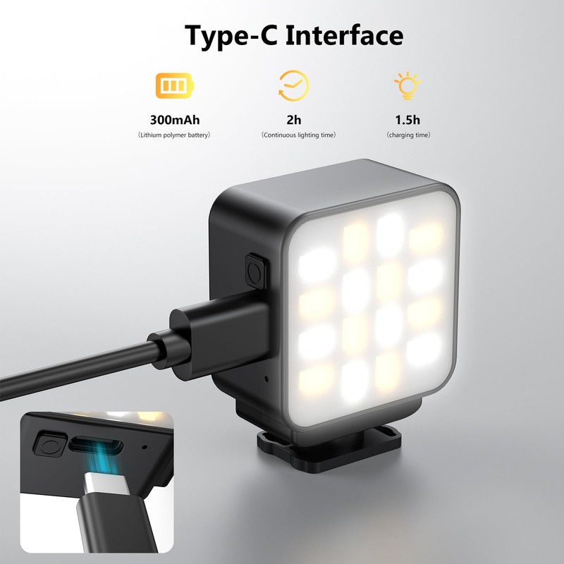 Generic Magnetic LED Video Light, Portable Photography Fill Lighting, 3000
