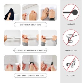 WdFour - Cortinas de triple capa, protección UV, 100% de bloqueo de luz, multiusos, sin ruido, fáciles de instalar, enrollables, para oficina, hogar, 66 x 107 cm (ancho x largo), gris claro, 1 pieza