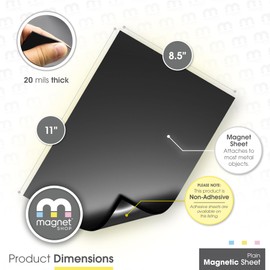 Magnetic Sheet, Tape and Strips with or Without Self-Adhesive Backing for Stickers | Die and Craft Storage | Flexible Rubber Magnet | 10 Sheets | 20mil or 30 mil Thick | 8.5” x 11”