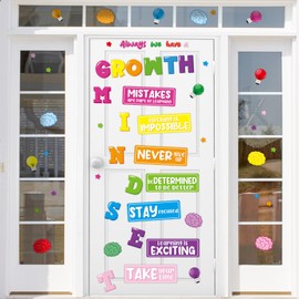 Cinrobiye Growth Mindset Classroom Decorations Stickers,Banner Posters Window Door Clings Stickers for Teachers,Bulletin Board and Wall Decor for Back to School Preschool Elementary Middle School