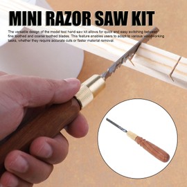 Cryfokt Mini Hand Saw Model Tools, High Carbon Steel Detachable Hacksaw Tool Kit and 5 Blades with Brass Chuck, Garden Trim