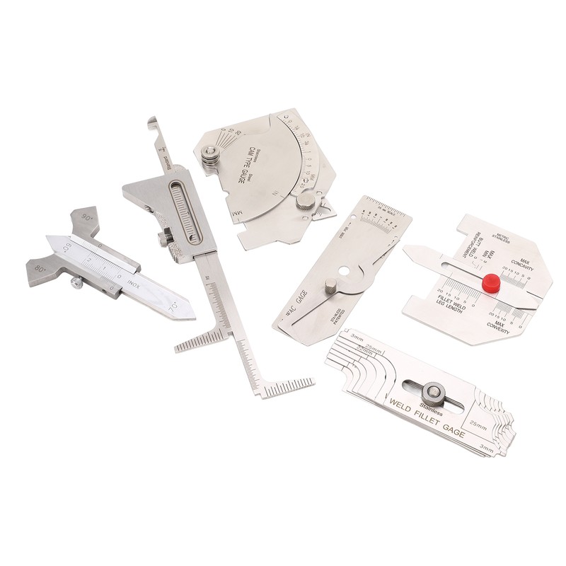 6Pcs Weld Gauge Set Fillet Include Hi Lo Gauge Porosity