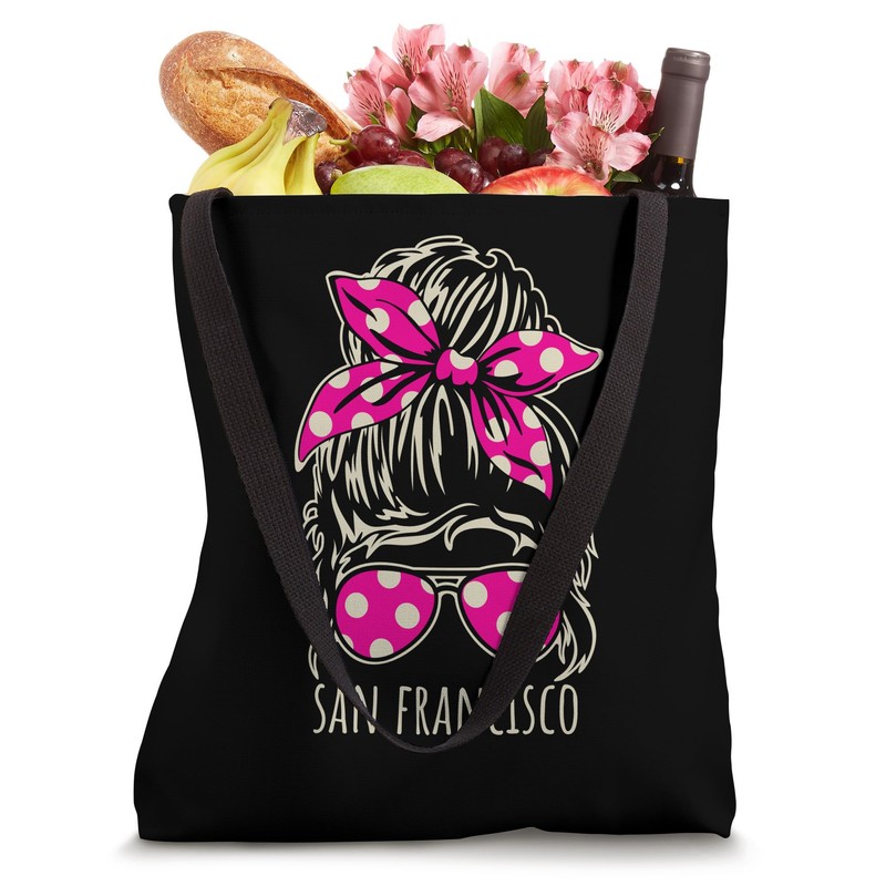 City of San Francisco Messy Hair Bun Design Tote Bag