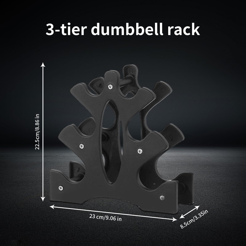 Triangular Dumbbell Rack Stand, 3 Tier, Weight Holder 23x22.5x8.5cm, for
