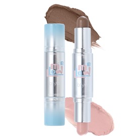 HOJO WOO Double Ended Shading Stick, 2 Colors, Modification, High Color, Natural 3D Feel, Pore Cover, Long Lasting, Waterproof, Sweat Proof, Compact, Portable, Natural Color, #2 Haku