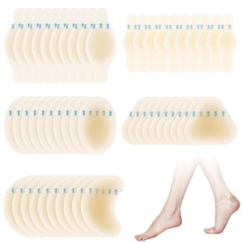 50 PCS Blister Bandages for Feet, Gel Blister Pads, Water Resistant Hydrocolloid Bandages, Preventing and Recovering from Blisters for Heels Toes and Feet Etc