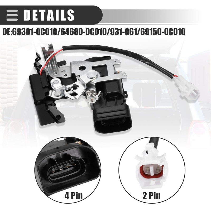 Motoforti Trunk Latch Actuator Assembly, Rear Liftgate Tailgate Lock Actuator,