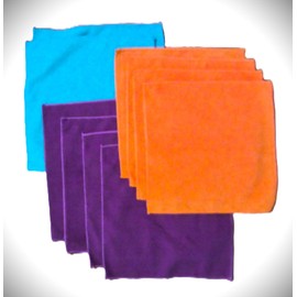 Nebesco: Microfiber Cleaning All-Purpose Towels 12x12, 10 Pack, 3 (Blue, Purple, Orange)