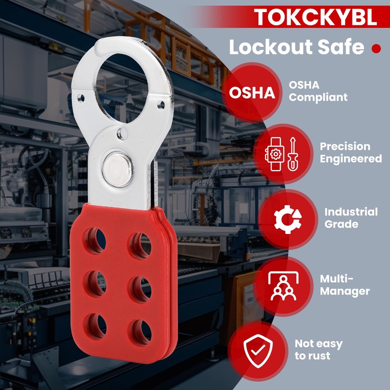 TOKCKYBL Lock Out Tag Out Hasp, Steel Tamper-Proof Loto Hasp