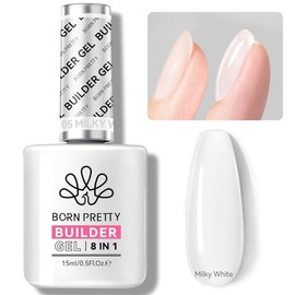 Born Pretty Builder Nail Gel - 8 in 1 Milchig Weiß Klar Quick Builder Gel für Nägel In a Bottle Aufbaugel für Gelnägel Base Top Coat Poly-Nagelgel Verlängerungsgel Verstärkungsgel Nagelkleber