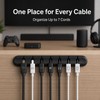 5-Pack 7-Port Silicone Cable Organizers, Desktop Cord Holders for USB