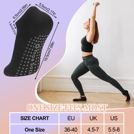 Zuimei 5 Pairs Pilates Grip Socks Non Slip Yoga Socks for Women with Grips Cotton Athletic Socks Ladies Grippy Socks for Home Gym Sports Fitness Dance Ballet (Size UK 4.5-7/EU 36-40)