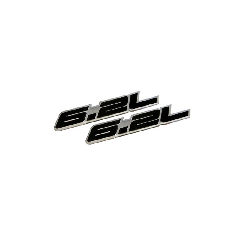 6.2 Liter Engine Aluminum Emblems Badges in Silver and Black