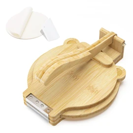 Tortilla Press 10 Inch- with 50pcs Parchment Paper and Dough Scraper-Quesadilla & Tortilla Makers, Homemade Mexican Tortillas, Roti, Burritos, Taco and Calzones,for Home Baking Cooking