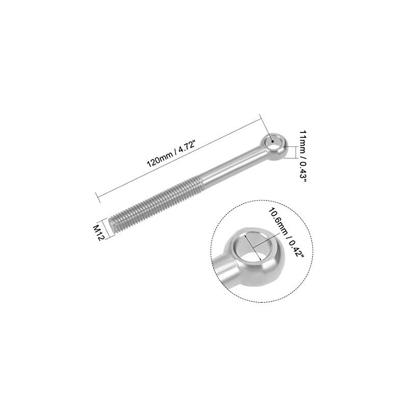 sourcing map M12 x 120mm Machinery Shoulder Swing Lifting Eye