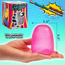 MUYMUT GummiFlex Mega Sensory Stress Toy – High-Density Gel-Filled, Slow-Rising, Textured Fidget Toy for Stress & Anxiety Relief, Hand Workout – ADHD, Autism, Office & Students – 3.5", 1Pc, Pink