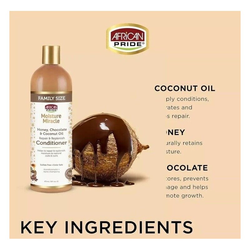 African Pride Moisture Miracle Honey & Coconut Oil Shampoo &