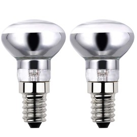 Sunnylinn 2X R39 E14 25W Lava Lamp Bulbs 240V, Small Edison Screw SES Reflector Spot Lava Lamp Bulbs Dimmable, SES Warm White 2600K Energy Saving R39 Spotlight Halogen Bulbs (Silver Base).