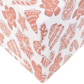 Premium Fitted Knit Crib Sheet/Toddler Sheet Gingerbread by Copper Pearl