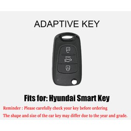 HIBEYO Key Fob Cover Compatible with Hyundai I20 I30 Elantra Azera Veracruz Veloster Kia Rio K7 K5 Sportage Sorento Car Accessories TPU Silver-Edge Car Accessories with Leather Keychains-Black