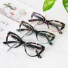 MMOWW Cat Eye Reading Glasses for Women Fashion Cute Blue