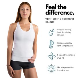 Compression Tank Top Women's Racerback Sleeveless Sports Tee (White, XL)