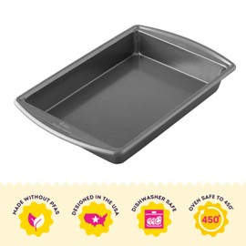 Wilton Platinum Non-Stick 13 x 9 Inch Oblong Baking or Roasting Pan, Stainless Steel Bakeware, Made without PFAS, Packaging May Vary