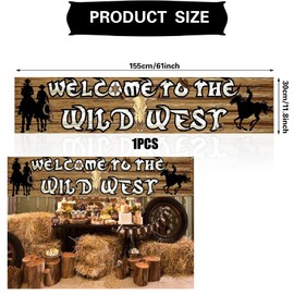 LXWHAYBVJ Western Themed Party Banner 'Welcome to the Wild West' (150cm x 30cm, Red, White, Blue)