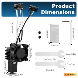 P1 Series Hotend Kit, Complete Assembly for P1P, P1S 3D Printers, 0.4 mm Hardened-Steel Nozzle, Ceramic Heater, Thermistor, Fan and Extruder Heating Block Replacement