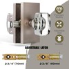HIEMEY Crystal Glass Passage Door Knobs Interior, Modern Brushed Nickel