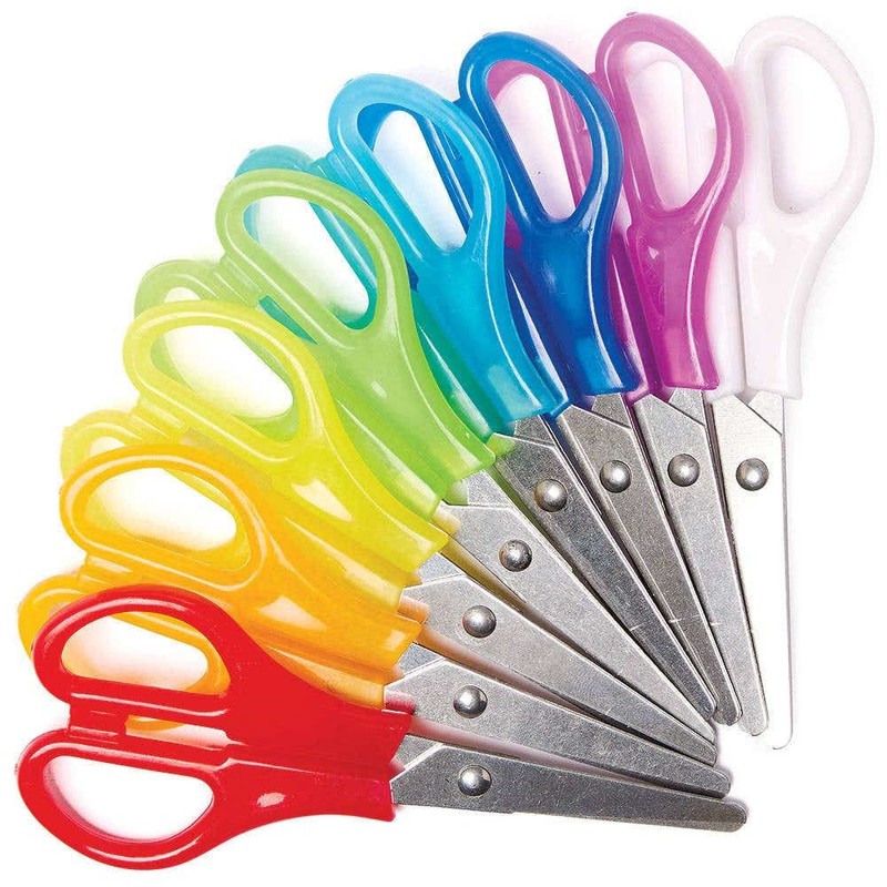 Baker Ross FC938 Rainbow Colour Scissors - Pack of 8,