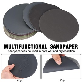 30 Pieces Sandpaper 75mm Grit 600/800/1000/1500/2000/3000 Round No Hole Wet and Dry for Random Orbital Sanders, Versatile Sandpaper Set for Metal and Wood