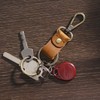 Uainhrt 2pcs Small Leather Keychain Key Holder Belt Key Chain