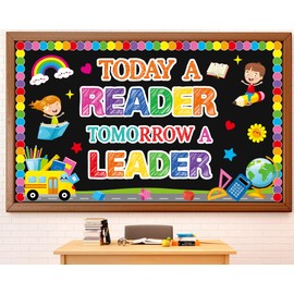 Read Bulletin Board Decorations Set Back to School Reading Classroom Decoration Today a Reader Tomorrow a Leader Paper Cutouts Welcome Bulletin Board Decor for School Kindergarten Door Chalkboard Wall