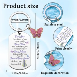 Celunux Christian Keychains for Women, Faith Bible Verse Keychain, Cross Keychain for Women, Jesus Key chain, Faith Based Gifts Religious Gifts For Female Teen Girls