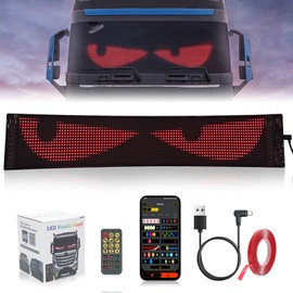 Aiorber Devil Eyes Light for Cars Led Augen für LKW,Programmierbar Laufschrift Leuchtreklame Led Augen für LKW frontscheibe, Flexible Matrix Display Panel Smart App, Bluetooth,USB