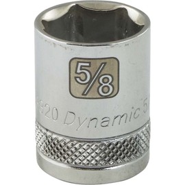 Dynamic Tools D008320 3/8" Drive 6 Point SAE Socket with 5/8" Standard Length, Chrome Finish