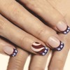Independence Day Press on Nails Short French Tips Fake Nails