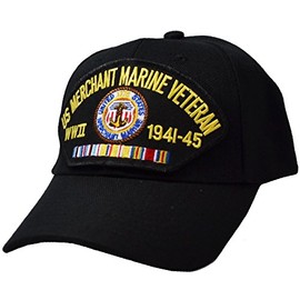Military Productions US Merchant Marine WWII Veteran Cap Black