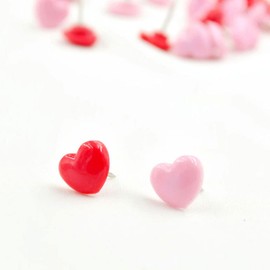 Heart Shape Push Pins - Pink & Red Heart Shape Push Pins Push Pins Push Pins Push Pins Push Pins with Box, School Office Decoration Accessories (50 Pieces Pink)