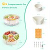 Divided Serving Tray with Lid and Handle, Rounded Snackle Box