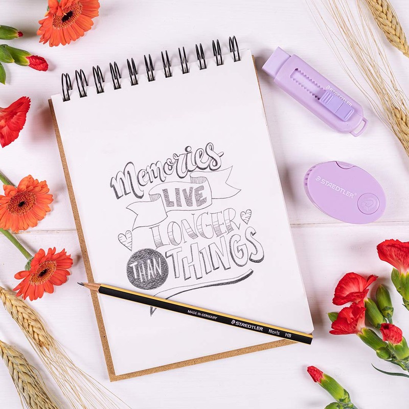 STAEDTLER Eraser in beautiful pastel colours, with practical plastic sleeve,