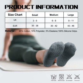 Ozaiic Yoga Socks for Women&Men with Grips, Anti Non Slip Slipper Socks for Ballet, Pilates, Hospital, Home, Barre with Cushion