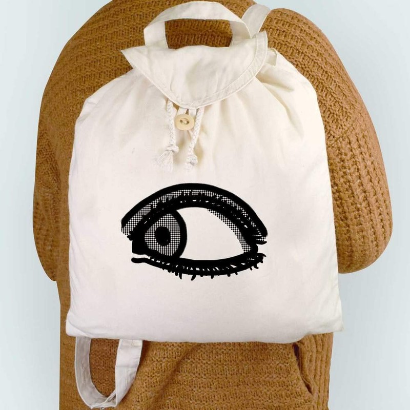 Azeeda 'Eyeball' Canvas Rucksack/Backpack (RK00003627)