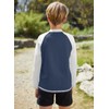 BesserBay Boys' Long-Sleeved Stand-Up Collar UV Shirt 1/4 Zip Rash