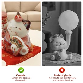 Tedkary Lucky Cat Fortune Cat Statue,Maneki Neko Beckoning Fengshui Wealth Cat for Wedding,Couple,Home,Copany,Birthday Gift,1PC
