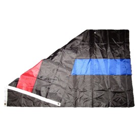 AES 3x5 First Responder Police Fire Department Red Blue Line Flag 3'x5'